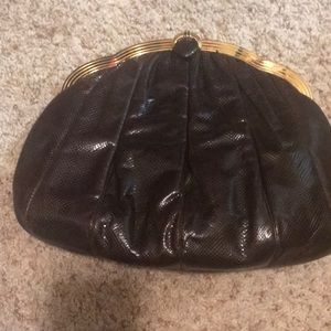 Judith Leiber Brown Snake Skin Purse